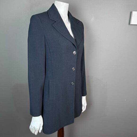 Cabi military jacket size 4 mid-length gray tailored corpcore long blazer goth - Picture 6 of 12
